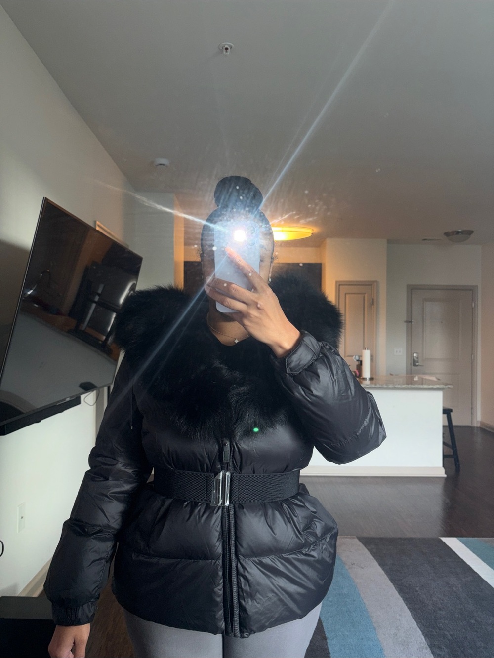 Real Fox fur down jacket size m
